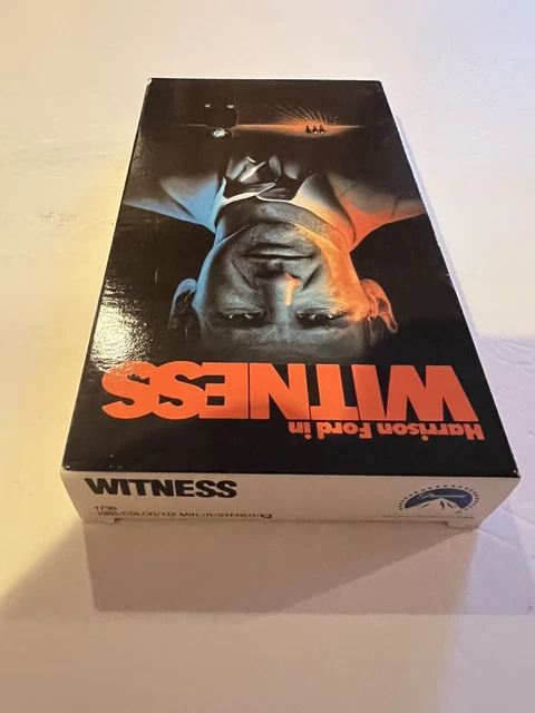 WITNESS (VHS, 1985, Paramount) Harrison Ford, Kelly McGillis, Amish