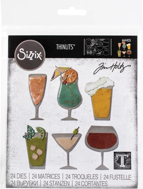 Troqueles Sizzix Thinlits de Tim Holtz-Happy Hour -664435