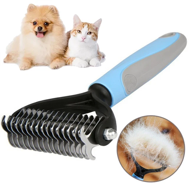 NEW Pet Shedding Brush Grooming 2 Sided Undercoat Dog Cat Comb Tool Pets US