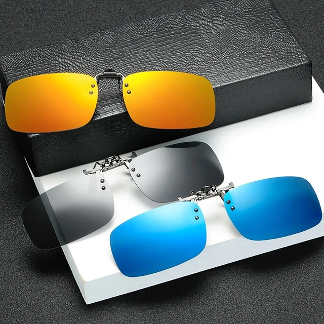 Polarized Mirror Flip-Up Clip-on Sunglasses Anti-Glare UV400 Driving Glasses US