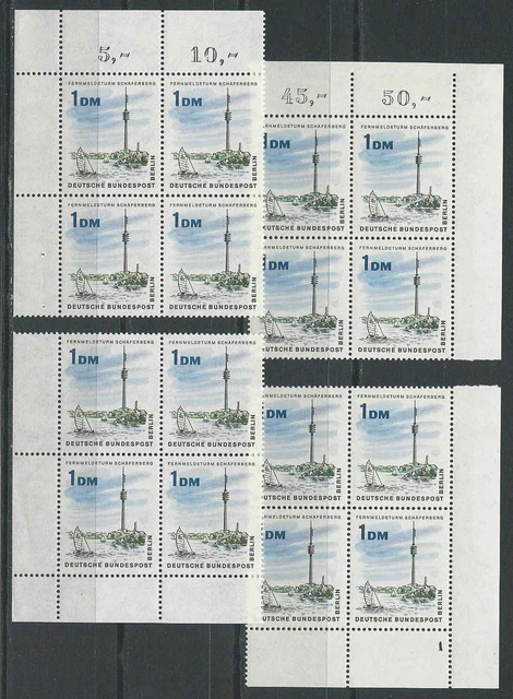 263 VB Berlin 1965 postfrisch Mi.-Nr. 263 Viererblöcke alle 4 Eckränder  FN 1