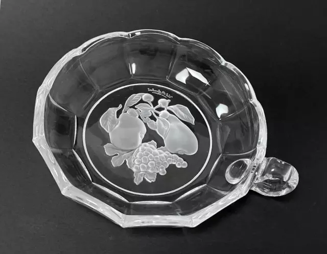 Vintage Val St Lambert French Crystal Bowl Art Deco Fruit Pattern France