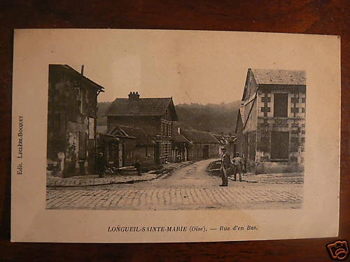 cpa 60 longil saint marie rue d'en bas animee