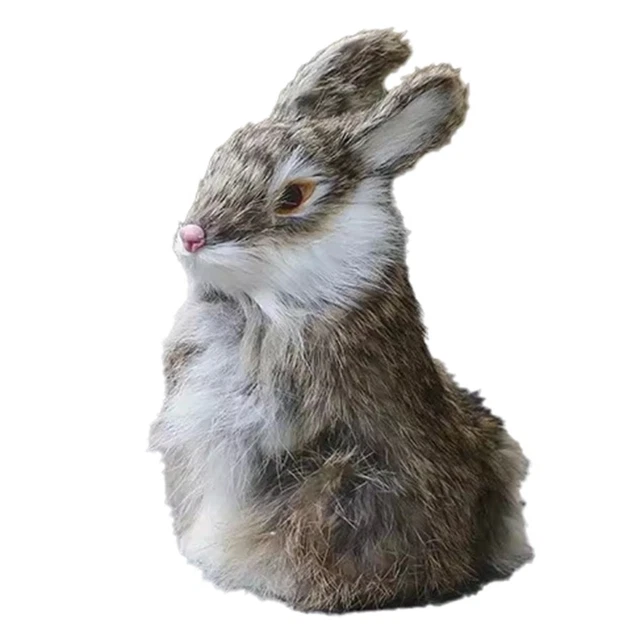 REALISTIC FAUX BUNNY Fur Model,Lifelike Animal Figurine for Home Decor ...