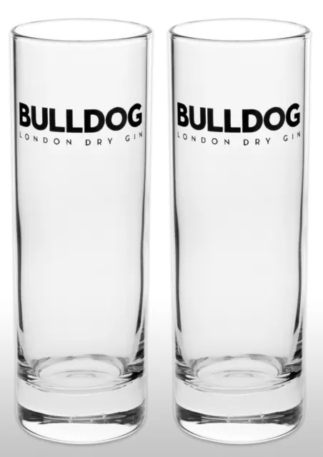 Bulldog Gin Tall Glass X2 New & Rare