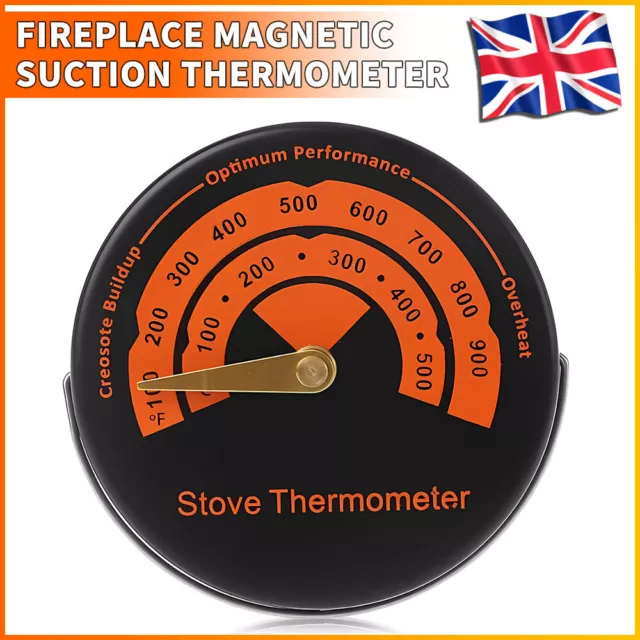 Magnetic Fireplace Fan Stove Thermometer for Log Wood Burner Temperature Gauge