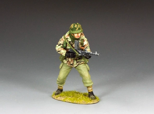 Figurine King & Country TF012 – Para Mitrailleur Bren Gun – Plomb Peint – NEUF