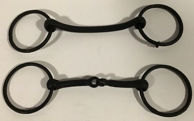 Vintage Cast Iron Horse Bridle bit & Snaffle bit with rings harness parts