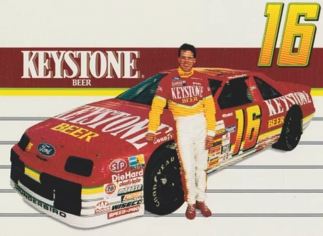 1992 Wally Dallenbach, Jr. Keystone Beer Ford Thunderbird NASCAR NWCS Hero Card