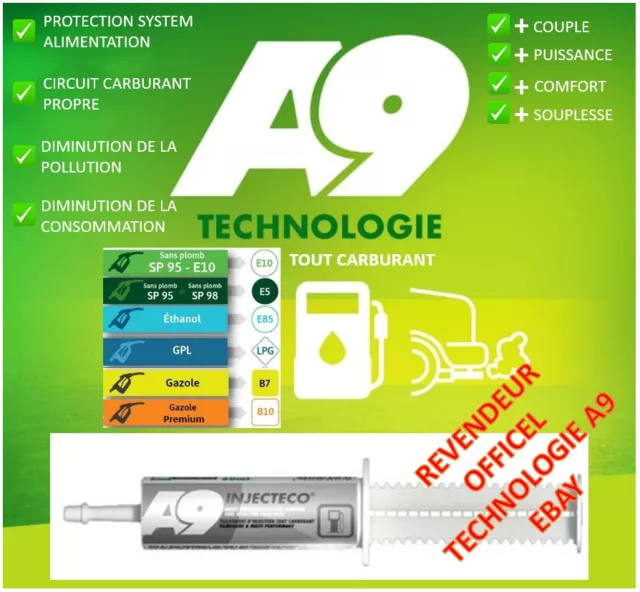 🏍🚗🚚🚜 INJECTECO A9 Traitement Additif  carburant 100% Original Technologie A9