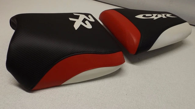 thumbnail image 2 of Custom Carbon Fiber Texture Seat Covers – Front & Rear For Honda CBR900RR 1998-1999, Black Vinyl 2 of 5