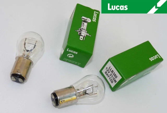 Lucas Driving Lights Pair Of Lucas 12V 21W/5W Stop/Tail Light Bulbs - BAY15D Base, Twin Filament, Classic Car Fit Lucas LLB380 Light Bulbs - Foto 7