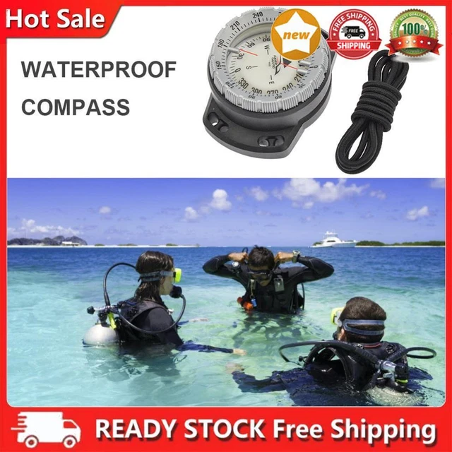 VRHN Outdoor Diving Compass, 50m, Elastic Rope, Waterproof, with Leu