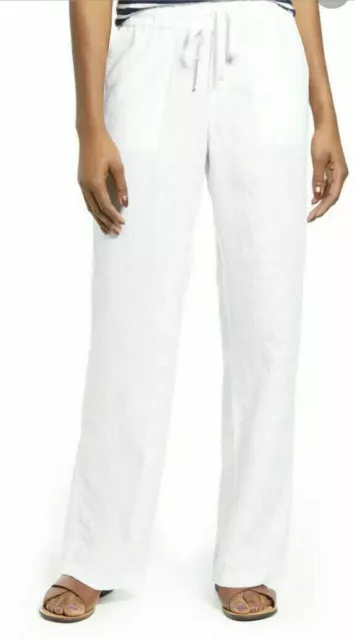 Caslon Womens Pants White Size Large L Belted Pockets Drawstring $59 021