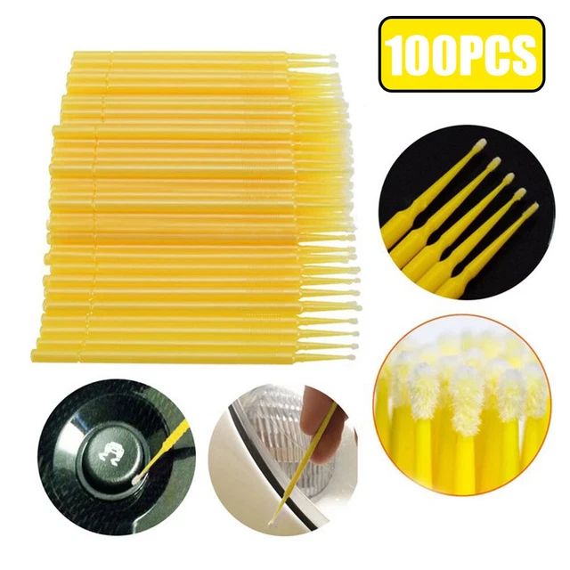 100Pcs Micro Small Tip 1.0mm Brush Touch Up Paint Brushes Tool Car Accessories