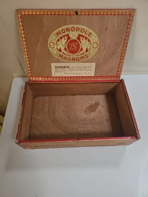 Vintage Monopole Magnums Wooden Cigar Box 2