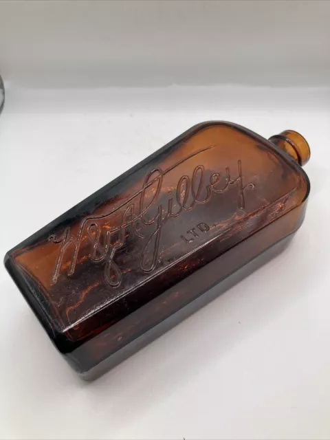 Old Amber Glass Bottle, Gilbey Ltd*