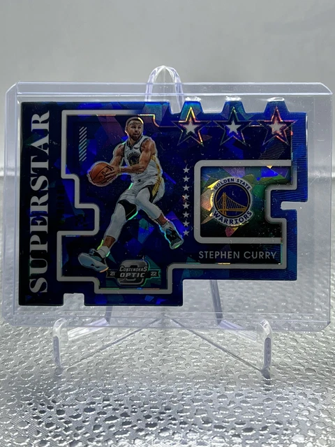 2021-22 Panini Contenders Optic STEPHEN CURRY Superstar Blue Cracked Ice #8 /75