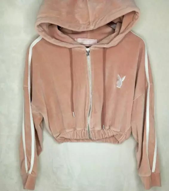 Playboy x missguided black online velour hoodie