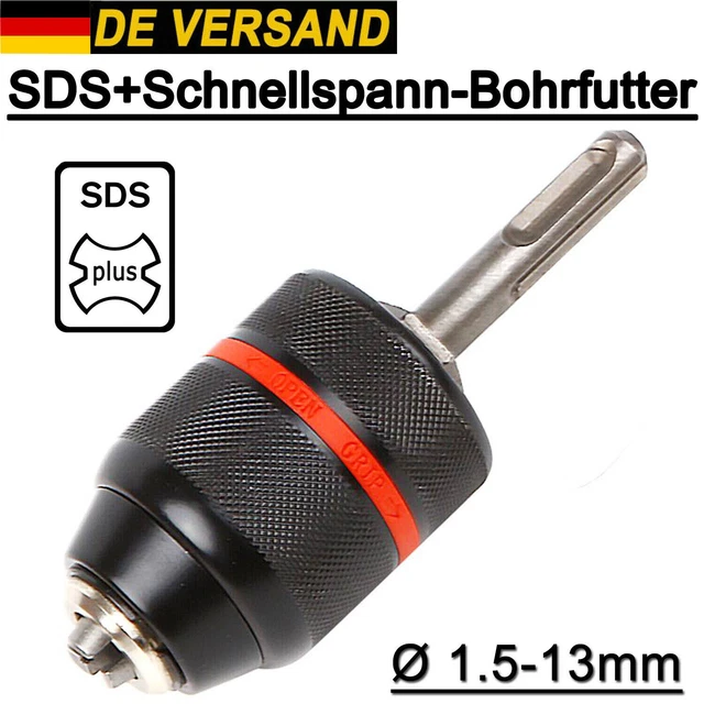 Timco Schnellspannbohrfutter 13 Mm Mit SDS-Plus Adapter – 2-teiliges Set, Aufnahme 2–13 Mm