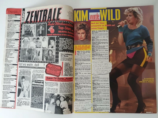 Bravo 52 vom 19.12.1984 Billy Idol / ACE CATS / Wham / Prince / Nena (B1902) 3