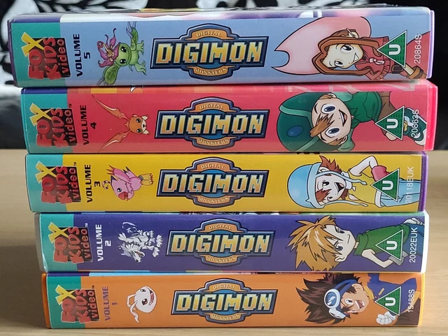 Digimon Digital Monsters Volume 1, 2, 3, 4, 5 (2000 & 2001) PAL VHS Tape -  Xmas