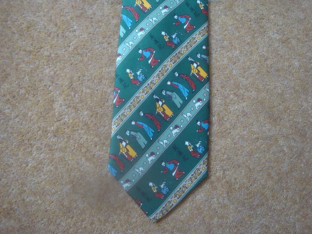 Cravate En Soie Tintin Bleu Lotus Par Hergé - Modèle Vintage Rare, Belgique, Largeur 3 Cm, Longueur 56 Cm