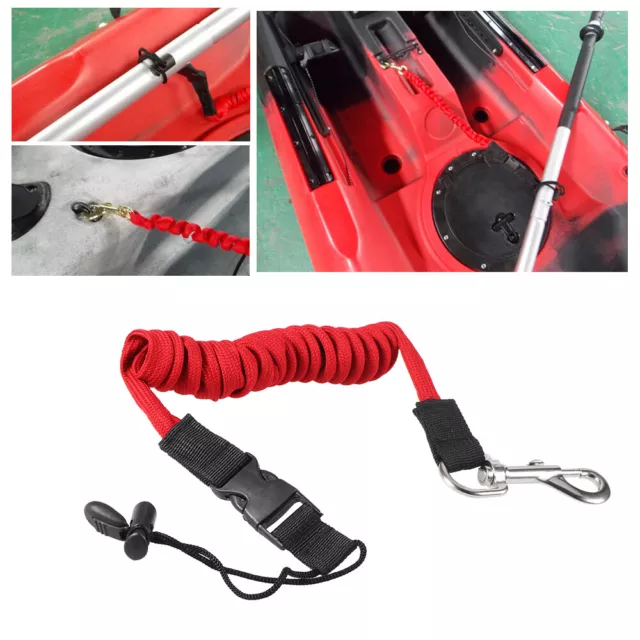 Safety Elastic Boat Paddle Leash Fishing Rod Lanyard Canoe Cord Kayak