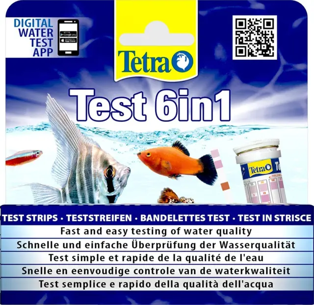 Tetra Kit Test Dell'Acqua Per Acquario 6in1 Qualità Acqua Veloce 25 Strisce 2