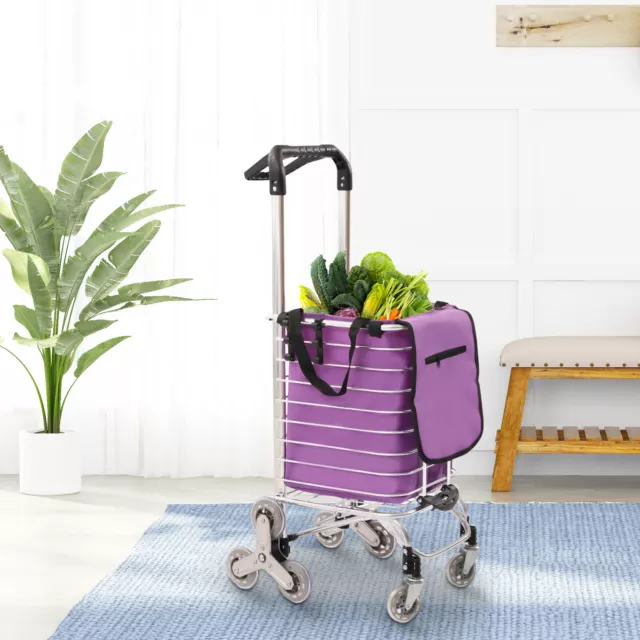 35L Stair Climbing Cart Folding Shopping Cart Grocery Handcart Trolley W/Bag