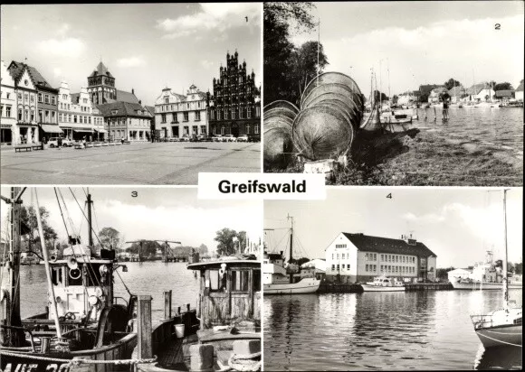 Ak Hansestadt Greifswald, Platz der Freundschaft, Wieck, Am Ufer... - 2901946