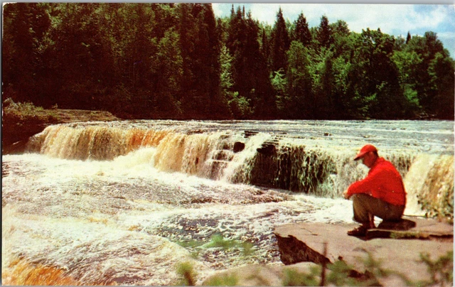 Tahquamenon River, MI - Lower Falls Upper Peninsula - Vintage Postcard, Unposted