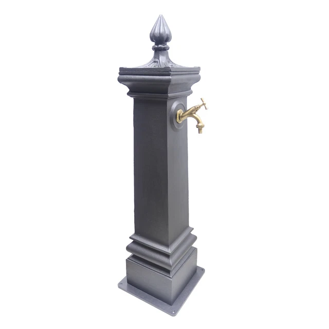 Fontaine De Jardin Olimpia En Acier Verni - Design Colonne Carrée - 92 Cm De Hauteur - Sans Robinet
