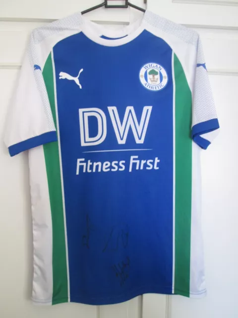 Wigan Athletic 2018-2019 Squad Signed Home Football Shirt with COA /58304