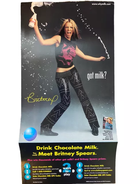 Young BRITNEY SPEARS GOT MILK POSTER Ad Vintage Double Sided