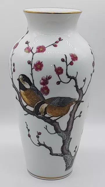 Franklin Porcelain "The Heralds of Spring" Vase 12"x6" -Ryu Okazaki -1981 Japan