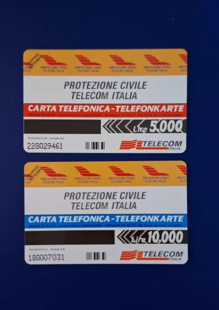 2 SCHEDE TELEFONICHE Serie PROTEZIONE CIVILE - NUOVE MAGNETIZZATE