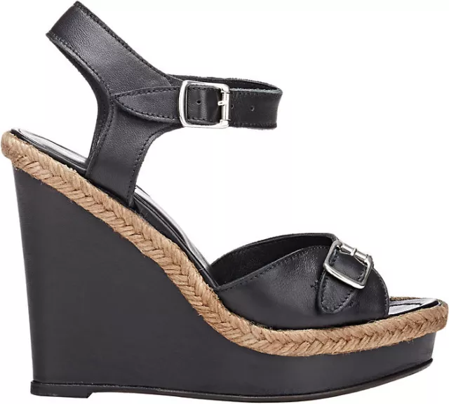 NEW! BARNEYS NEW YORK Double-Buckle Wedge Sandals - size 39 / 8.5