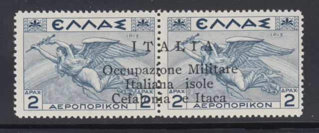 Ionian Islands Sc NC8b MLH 1941 2b pair with Italian Occupation overprint, PFC
