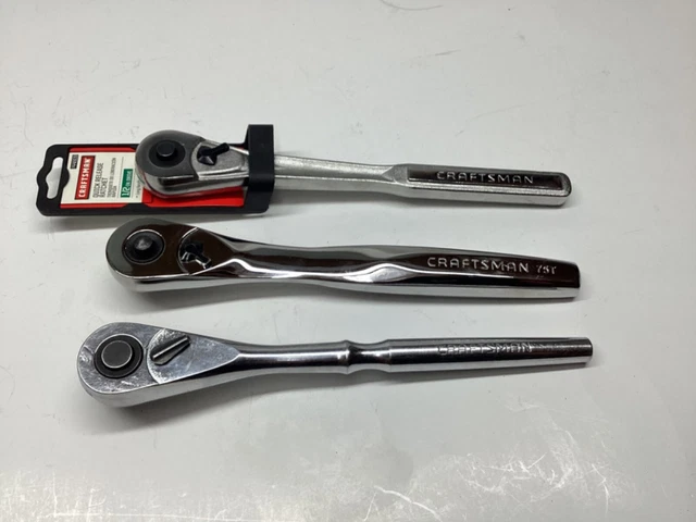 3 - Craftsman Ratchet 1/2” Drive A-AF 44809, 20723, Z-AH 99962 3 - Craftsman Ratchet 1/2” Drive A-AF 44809, 20723, Z-AH 99962