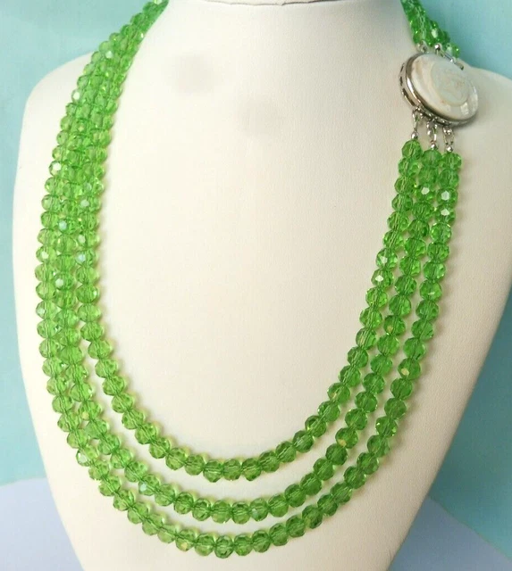 Collier Ancien Scarabée Avec Nacre Et Turquoise - Bijou Vintage