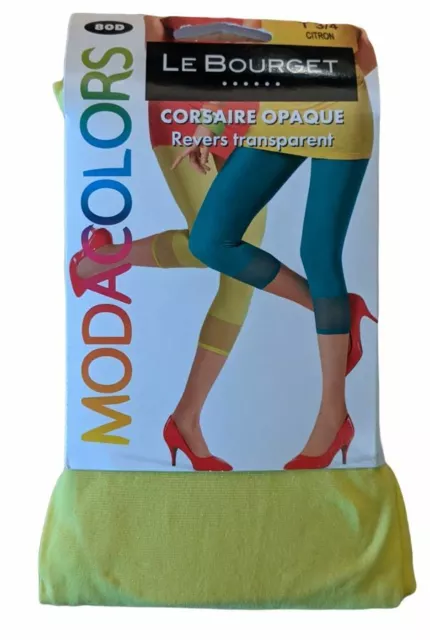 👕 Le Bourget Modacolor Taille 3/4 Citron 👕 leggings corsaire opaque 80 D 3