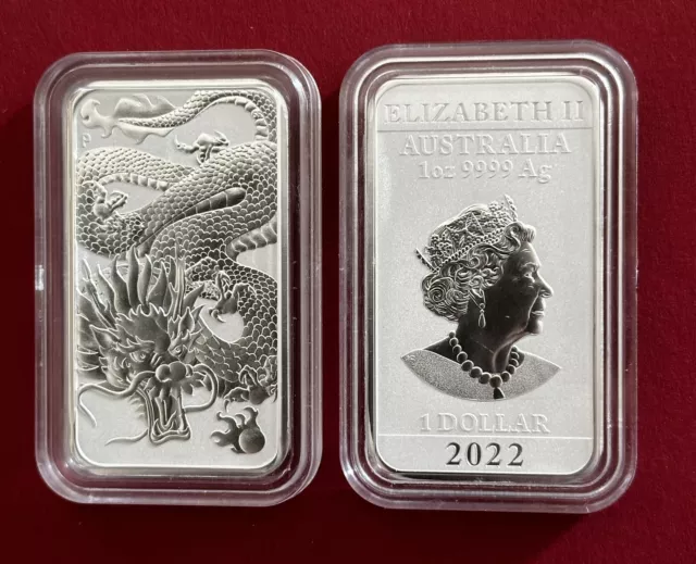 1oz Silber .999 Australien 1$ Dragon Rectangle 2022  Drachen