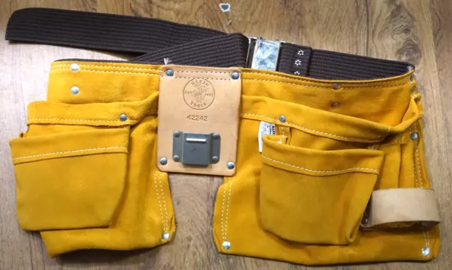 (RI4) Klein Tools Leather Apron Pouch Tool Belt Carpenter Construction (RI4) Klein Tools Leather Apron Pouch Tool Belt Carpenter Construction