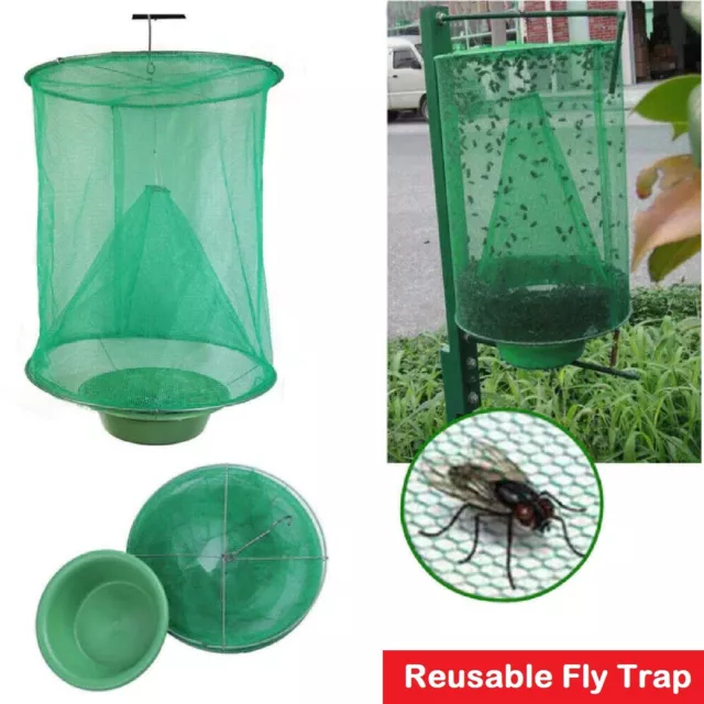 Reusable Fly Trap Insect Killer Hanging Catcher Net Cage Trap Ranch Pest Catcher