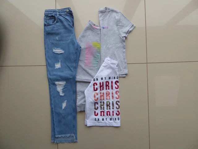 Girls 4 Piece Clothes Bundle Age 11 To 12 Years Jeans And Tops