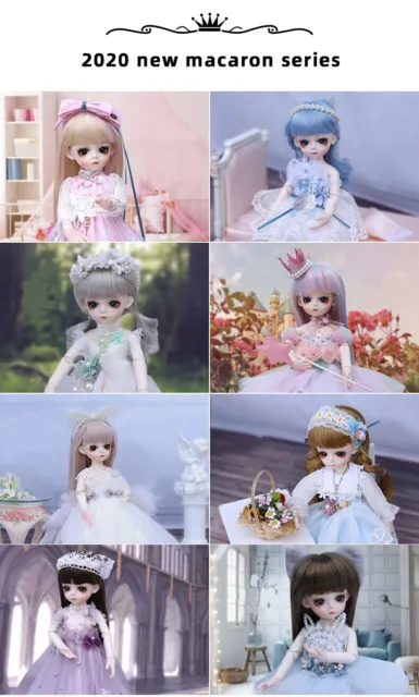 Fashion Gift 1/6 Ball Jointed Girl 30cm BJD Doll with Eyes Wigs Clothes Full Set 5