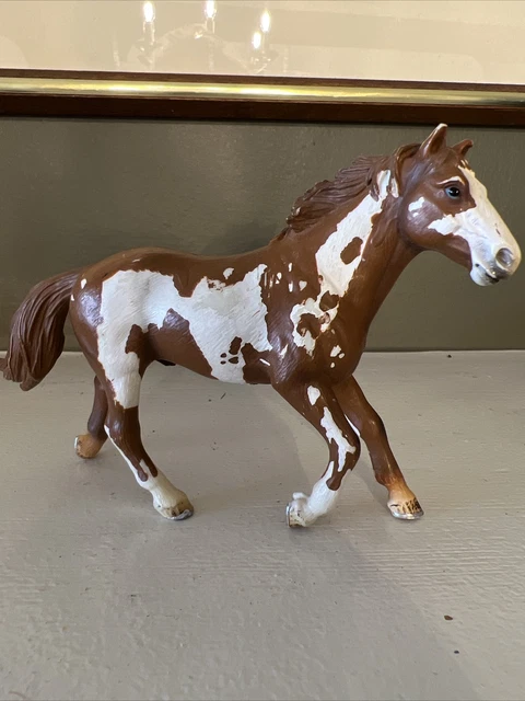 Schleich PINTO MARE Black & White Horse Retired 2010 Sloppy Paint
