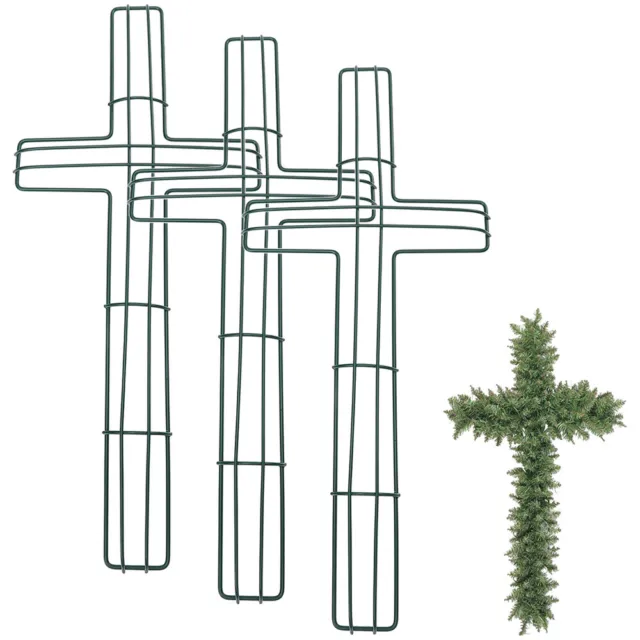 3 piezas guirnalda de Navidad con forma de corona cruzada