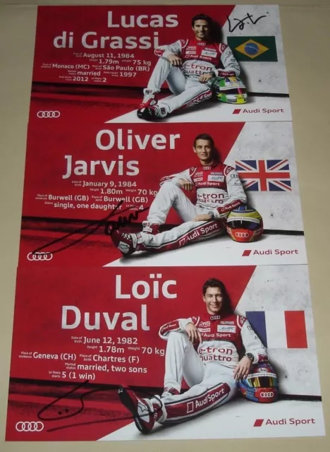 Le Mans 2015 - FIA WEC - Audi R18 LMP1 - Car #8 Drivers Autographed Card Set